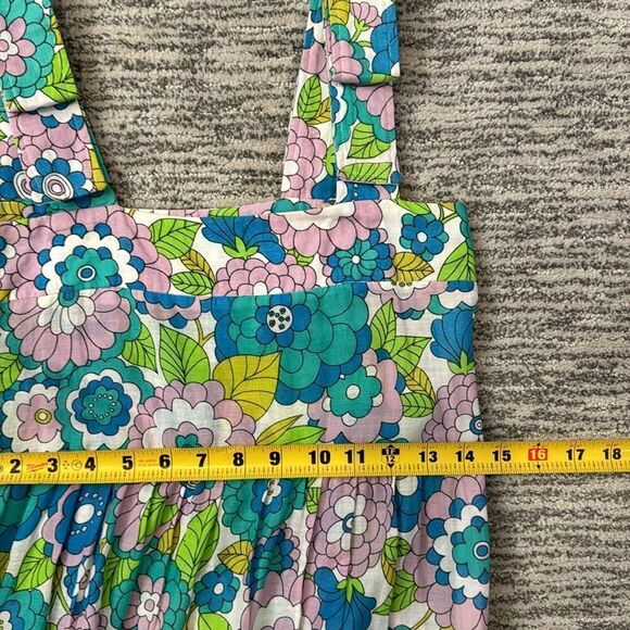 New DODO BAR OR Lima Square-neck Floral-print Dress In Flower 3 Blue Small - Picture 11 of 15